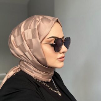 Dama Desen Jakar Şal - Vizon - Organic ScarfsOrganic Scarfs