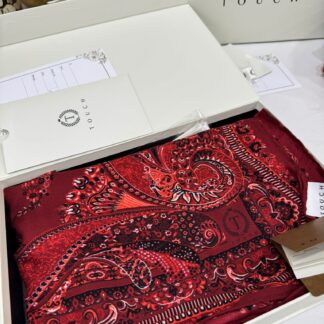 Touch İthal Etnik Desen Yün İpek Şal 34220 - Bordo