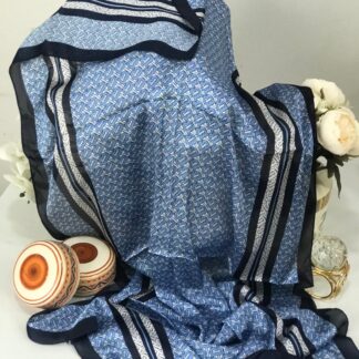 Burberry Çift Taraflı Vual İpek Şal-Bebe mavisi