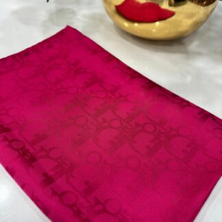 Dior Desen Pamuk İpeksi Jakar Şal - Fuşya - Organic ScarfsOrganic Scarfs
