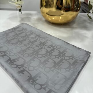 Dior Desen Pamuk İpeksi Jakar Şal - Gri - Organic ScarfsOrganic Scarfs