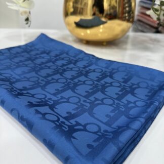 Dior Desen Pamuk İpeksi Jakar Şal - İndigo - Organic ScarfsOrganic Scarfs