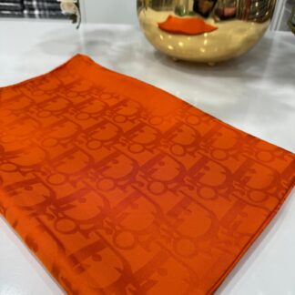 Dior Desen Pamuk İpeksi Jakar Şal - Turuncu - Organic ScarfsOrganic Scarfs