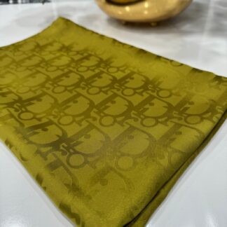Dior Desen Pamuk İpeksi Jakar Şal - Yağ Yeşili - Organic ScarfsOrganic Scarfs