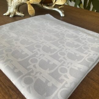 Dior Desen Pamuk Jakar Eşarp - Gri - Organic ScarfsOrganic Scarfs