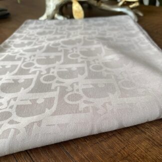 Dior Desen Pamuk Jakar Eşarp - Gümüş - Organic ScarfsOrganic Scarfs