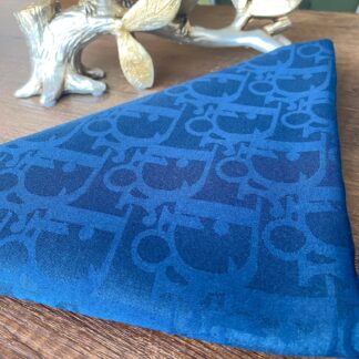Dior Desen Pamuk Jakar Eşarp - Lacivert - Organic ScarfsOrganic Scarfs