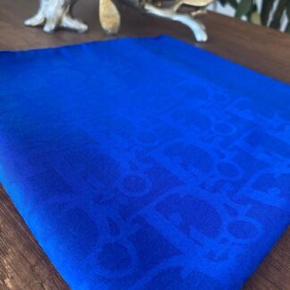 Dior Desen Pamuk Jakar Eşarp - Saks - Organic ScarfsOrganic Scarfs