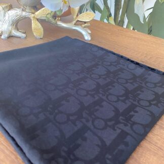 Dior Desen Pamuk Jakar Eşarp - Siyah - Organic ScarfsOrganic Scarfs
