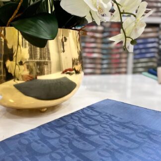 Dior Desen Pamuklu Şal - İndigo - Organic ScarfsOrganic Scarfs