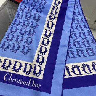Dior Desen Twiil Eşarp - Mavi - Organic ScarfsOrganic Scarfs