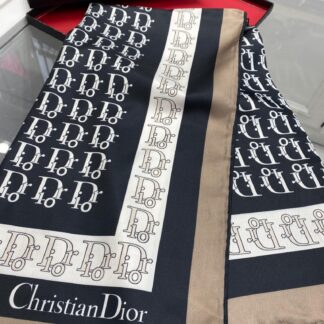 Dior Desen Twiil Eşarp - Siyah-Camel - Organic ScarfsOrganic Scarfs
