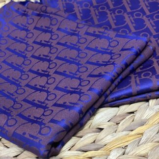 D'or Desenli İpek Kaşmir Çift Taraflı Şal - Bakır- Lacivert - Organic ScarfsOrganic Scarfs