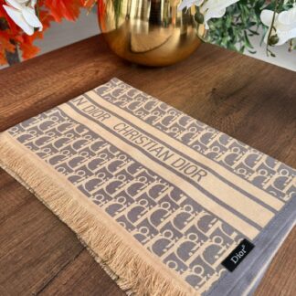 D'OR DESENLİ İPEK KAŞMİR ÇİFT TARAFLI ŞAL - Bej Duman - Organic ScarfsOrganic Scarfs
