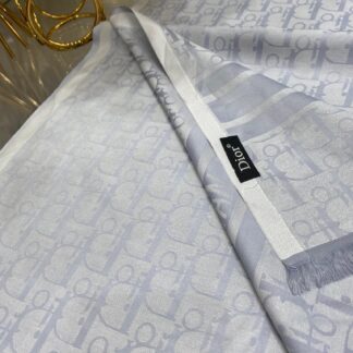 D'or Desenli İpek Kaşmir Çift Taraflı Şal - Gümüş/Gri - Organic ScarfsOrganic Scarfs