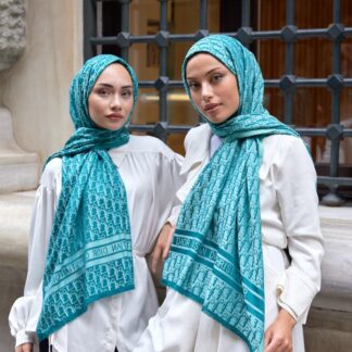 D'OR DESENLİ İPEK KAŞMİR ÇİFT TARAFLI ŞAL - Mint - Organic ScarfsOrganic Scarfs