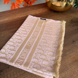 D'or Desenli İpek Kaşmir Çift Taraflı Şal - Pembe - Organic ScarfsOrganic Scarfs