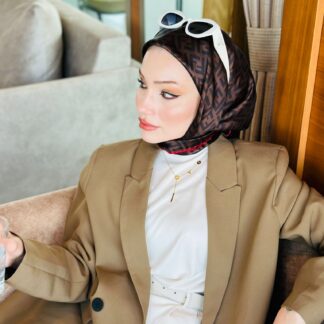 Fendi İthal twill ipek Eşarp - Bordo