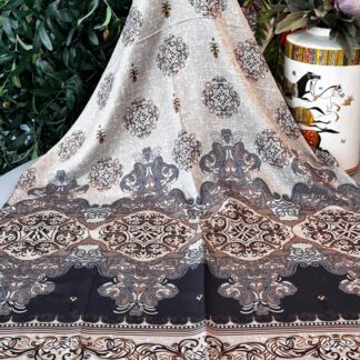 Hint Etro Desenli Pamuk Soft Şal - 658960 - Siyah Camel