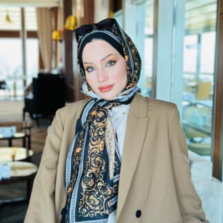 Versace Pamuk İpek Şal -Siyah