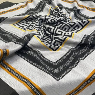 Etnik Desenli Mio Cazz Eşarp - Gri - Organic ScarfsOrganic Scarfs