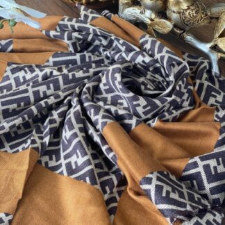 F Desen % 100 Kaşmir Eşarp - Hardal - Organic ScarfsOrganic Scarfs