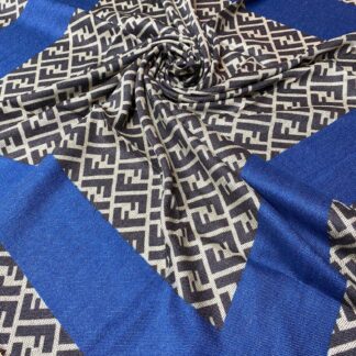 F Desen % 100 Kaşmir Eşarp - İndigo - Organic ScarfsOrganic Scarfs