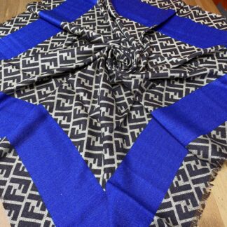 F Desen % 100 Kaşmir Eşarp - Saks - Organic ScarfsOrganic Scarfs