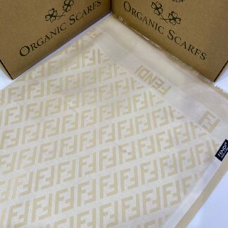 F Desenli İthal Pamuk Jakar Eşarp - Bej - Organic ScarfsOrganic Scarfs