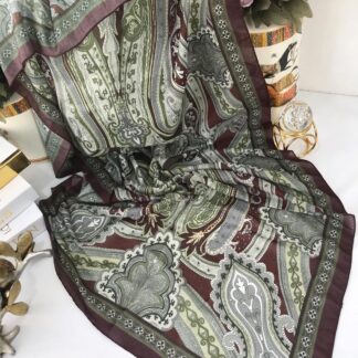 Etro Pamuk İpek Şal -987654 Gri bordo