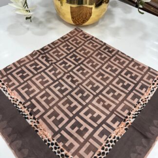 Fendi Bahar Esintisi Pamuk Keten Eşarp - Kahve - Organic ScarfsOrganic Scarfs