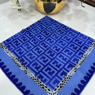 Fendi Bahar Esintisi Pamuk Keten Eşarp - Mavi - Organic ScarfsOrganic Scarfs