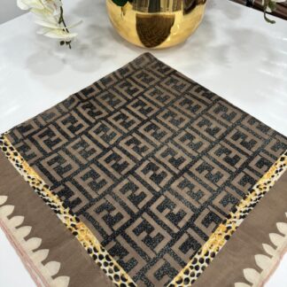 Fendi Bahar Esintisi Pamuk Keten Eşarp - Mocha - Organic ScarfsOrganic Scarfs