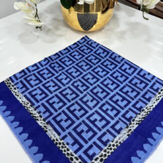 Fendi Bahar Esintisi Pamuk Keten Eşarp - Morcivert - Organic ScarfsOrganic Scarfs