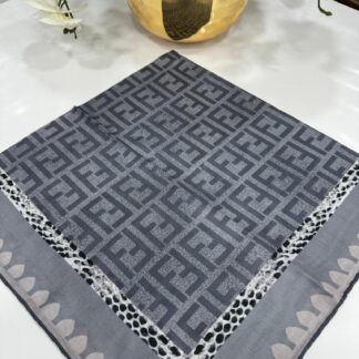 Fendi Bahar Serisi Pamuk Keten Eşarp - Gri - Organic ScarfsOrganic Scarfs
