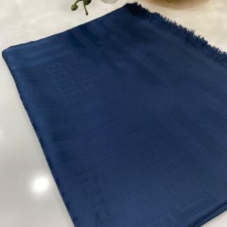 Fendi Pamuklu İpek Jakar Şal - Lacivert - Organic ScarfsOrganic Scarfs