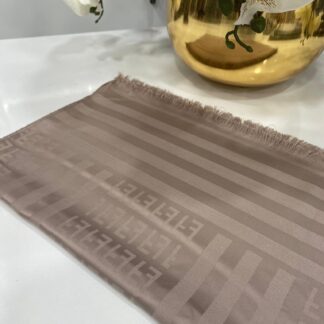 Fendi Pamuklu İpek Jakar Şal - Vizon - Organic ScarfsOrganic Scarfs