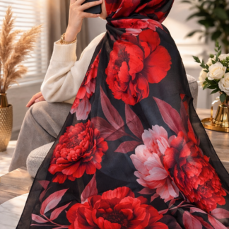 Flora Vual İpek Şal 10100 - Bordo