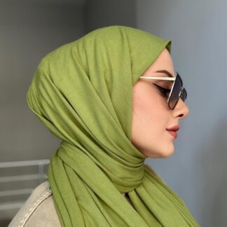 Organic Scarfs Tesettür Penye Şal Hijap Modeli- FISTIK YEŞİLİ