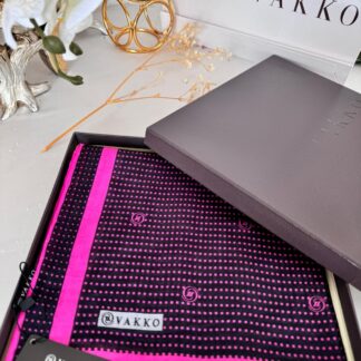 Vakko Puantiye Desen Pamuk Soft Eşarp 26489 - Fuşya
