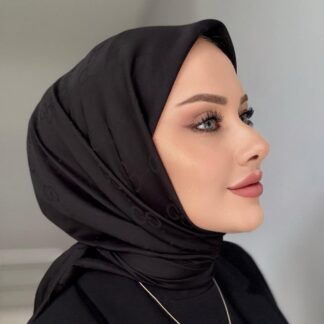 G Desen Pamuk Jakar Eşarp 10442 - Siyah - Organic ScarfsOrganic Scarfs