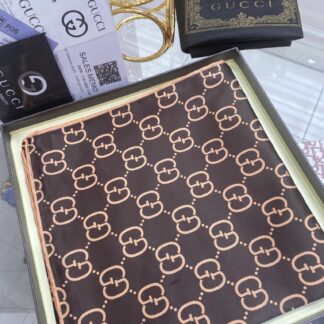 G Desen Twill İpek Eşarp - Kahve-Bej - Organic ScarfsOrganic Scarfs