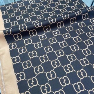 G Desen Twill İpek Şal - Siyah/ Bej - Organic ScarfsOrganic Scarfs