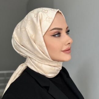 G Desenli İpek Kaşmir Çift Taraflı Şal - Bej - Organic ScarfsOrganic Scarfs