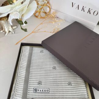 Vakko Puantiye Desen Pamuk Soft Eşarp 26489 - Gri