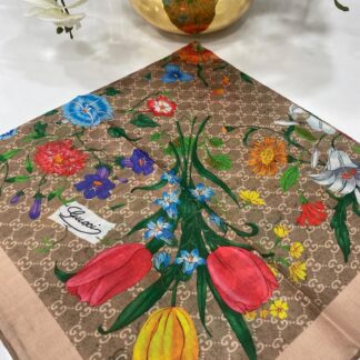 Gucci Bahar Esintisi Pamuk Eşarp - Bej - Organic ScarfsOrganic Scarfs