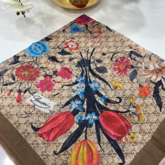 Gucci Bahar Esintisi Pamuk Eşarp - Coppucino - Organic ScarfsOrganic Scarfs