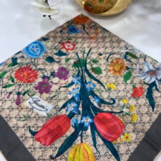 Gucci Bahar Esintisi Pamuk Eşarp - Gri - Organic ScarfsOrganic Scarfs
