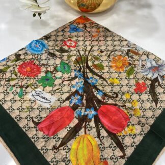 Gucci Bahar Esintisi Pamuk Eşarp - Zümrüt - Organic ScarfsOrganic Scarfs