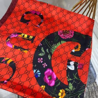 Gucci İthal Vual İpek Şal - Kırmızı - Organic ScarfsOrganic Scarfs